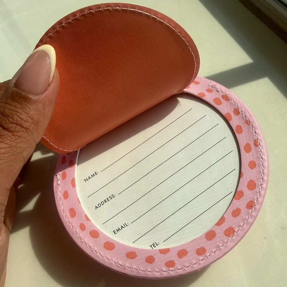 Kate Spade Pink and Orange Golf Ball Luggage Tag - Picture 5 of 6